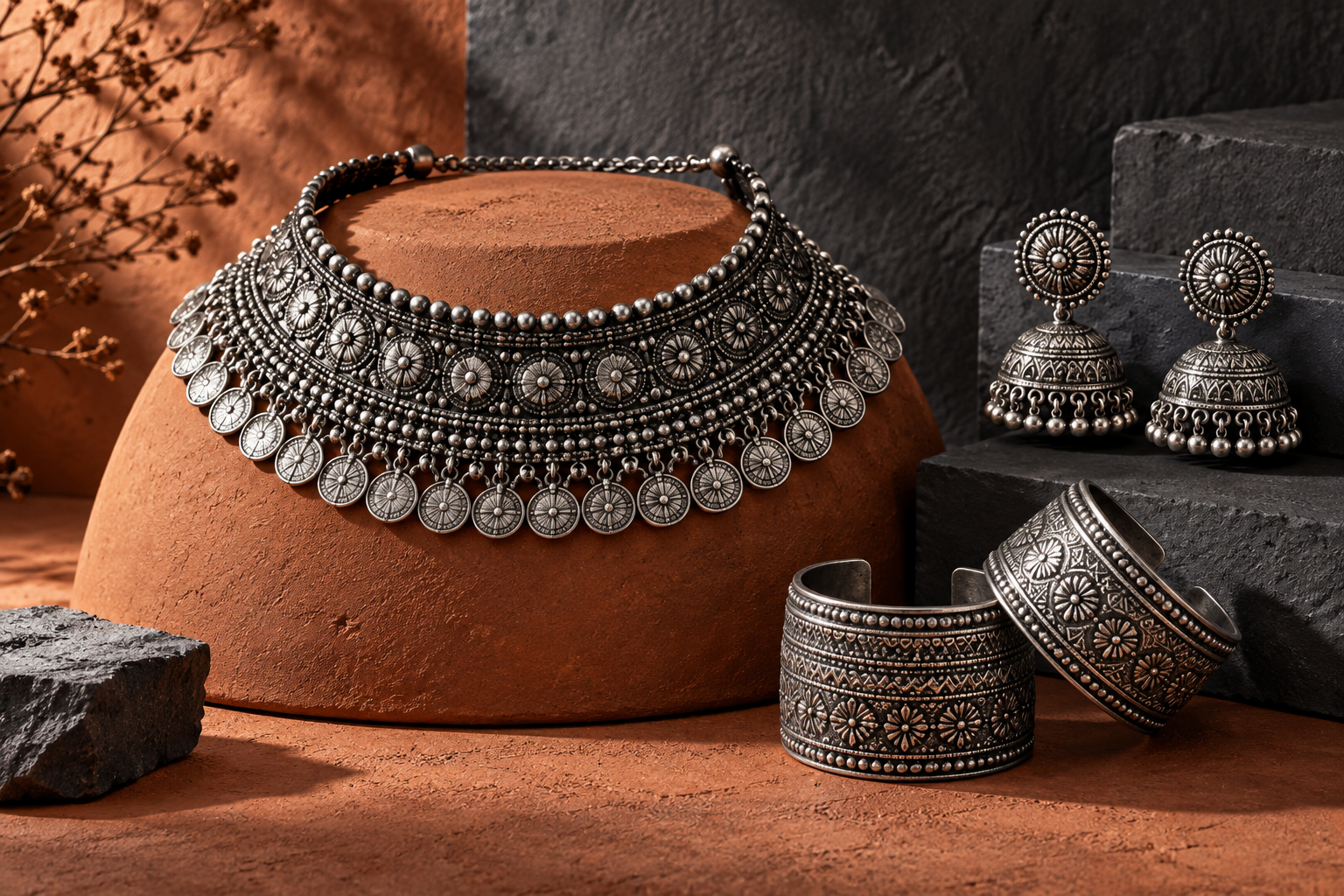 Oxidised Silver-look
