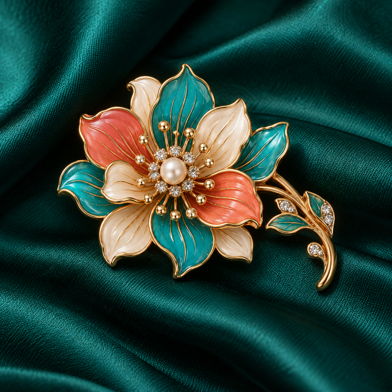 Meenakari Phool Saree Pin